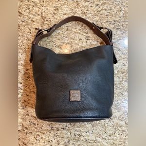 Dooney & Bourke Black Leather Tote Bucket Bag